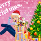 Aperturee - Pink Woman Xmas Tree Snowflake Christmas Backdrop